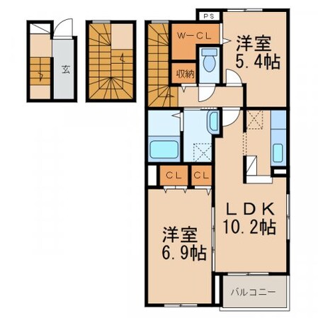 紀伊中ノ島駅 徒歩23分 3階の物件間取画像